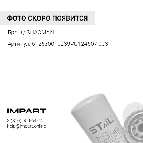 612630010239VG1246070031 Фильтр масляный WP12 Евро3 SHAANXI 612630010239 SHACMAN