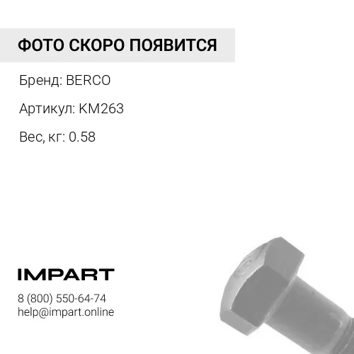 KM263 БОЛТ БАШМАЧНЫЙ (M-27X1,5X82) 195-32-11210 BERCO