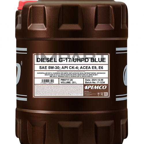 Масло моторное DIESEL G-17 PEMCO SAE 5W-30; UHPD BLUE (20 литров)