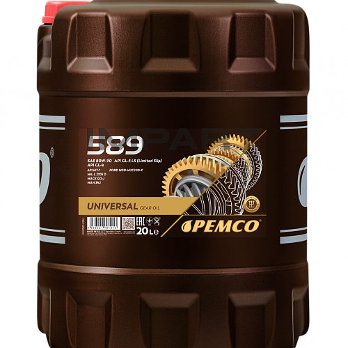 Масло трансмиссионное PEMCO 589 80W-90 GL-4/GL-5 LS (Limited Slip) (20литр)